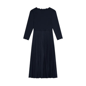 Mint Velvet Navy Scallop Jersey Mix Midi Dress